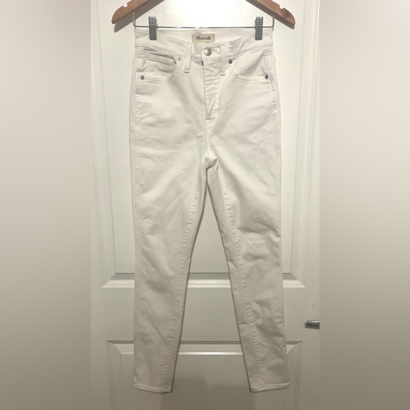 Madewell NWOT 10” Pure White High Rise Skinny Jeans Size 27 - Picture 3 of 14